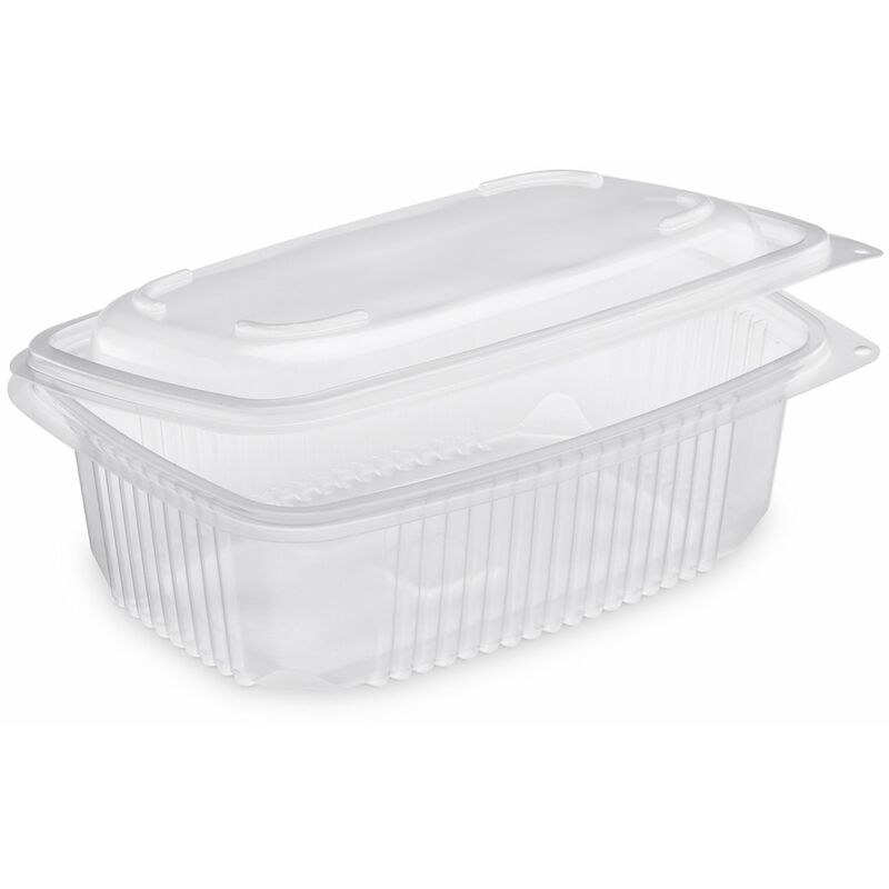 foto del prodotto ondipack 800 vaschette per microonde e uso caldo con coperchio bombato a cerniera, capacit 800 ml confezione da 50 pezzi