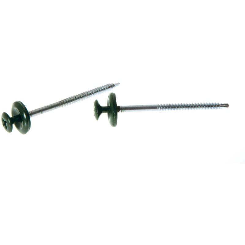 foto del prodotto onduline viti universali per legno e metallo con guarnizione. lunghezza 60mm colore verde confezione da 100pz