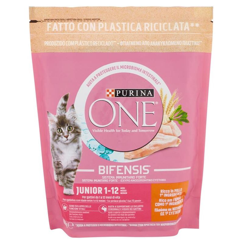 foto del prodotto one cat 800 g junior pollo crocchette per gatti purina