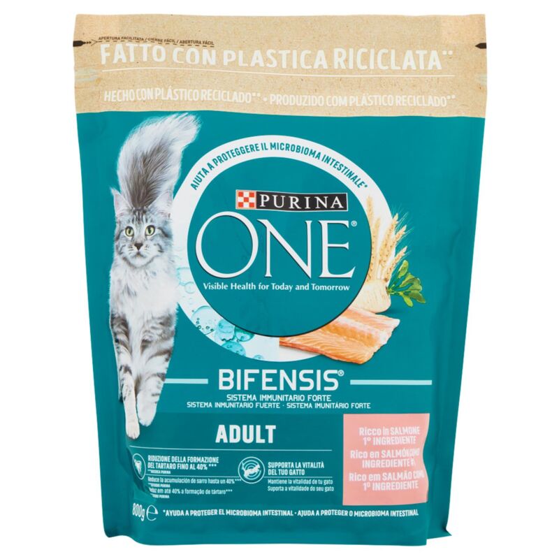 foto del prodotto one cat 800 gr crocchette al salmone per gatti purina