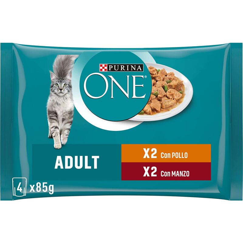 foto del prodotto one filettini in salsa per gatti adult 4 x 85 gr bigusto - purina