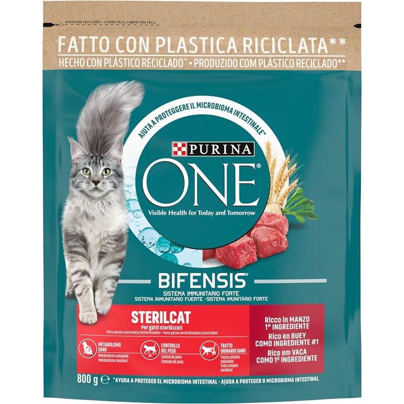 foto del prodotto one sterilcat manzo frumento bifensis 800 g purina