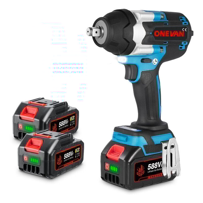 foto del prodotto onevan 1800n.m avvitatore a percussione chiavi a impulsi senza spazzole con 2 batterie