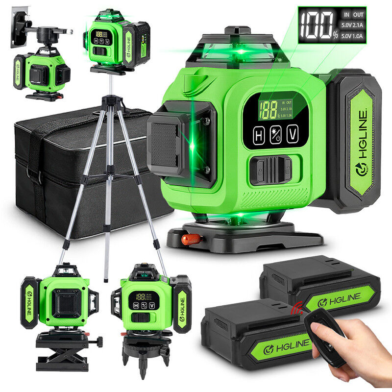 foto del prodotto onevan display lcd livello laser autolivellante, strumento per piastrelle a linee incrociate con raggio verde bluetooth, 360 