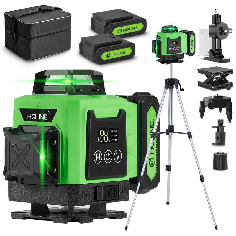 foto del prodotto onevan - display lcd livello laser, strumento per piastrellatura a linee incrociate con raggio verde bluetooth, 360 orizzontale verticale,