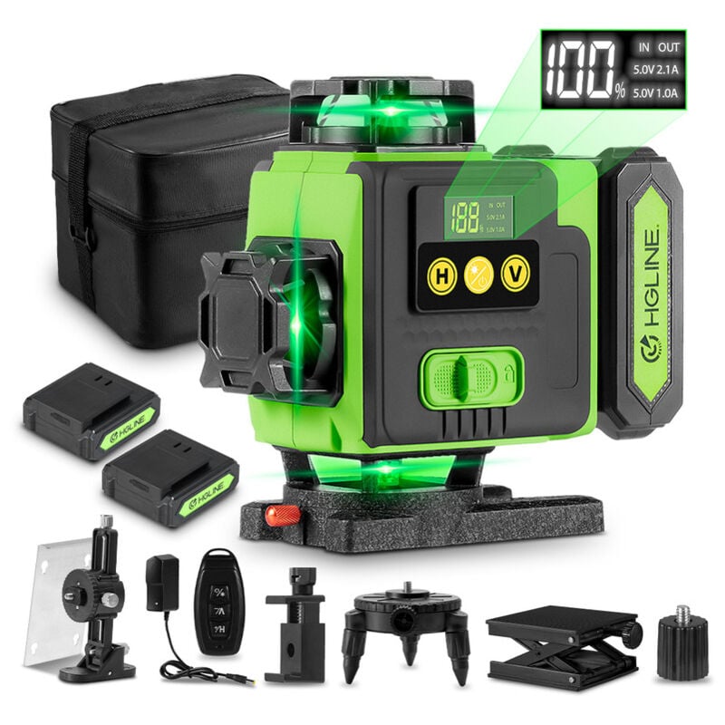 foto del prodotto onevan livella laser 4 x 360 , strumento di livellamento incrociato autolivellante 4d 16 linee laser 25 m lk 801