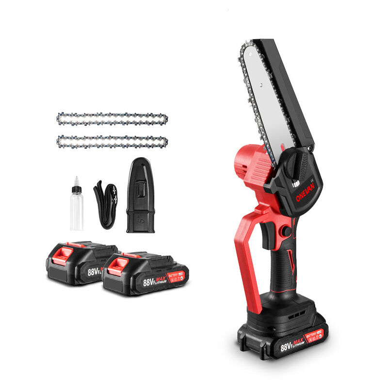 foto del prodotto onevan motosega elettrica da 6 20.000 giri min sega da potatura portatile ricaricabile potatore da giardino con 2 batteria 1 carabatteria 2