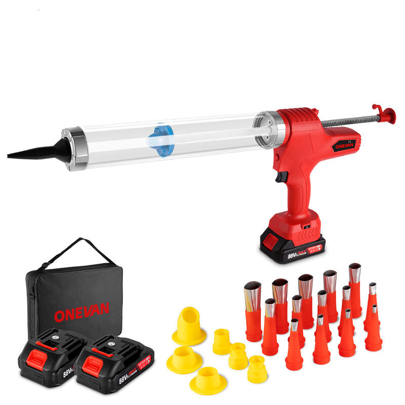 foto del prodotto onevan pistola per sigillante estrusore in silicone regolabile a 6 velocit pistola portatile per riparazione calafataggio, con 2 batterie