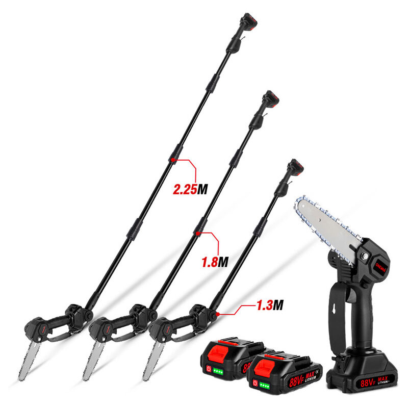 foto del prodotto onevan potatore ad alta altezza lunghezza lama 250mm potatore telescopico elettrico con 2 batterie