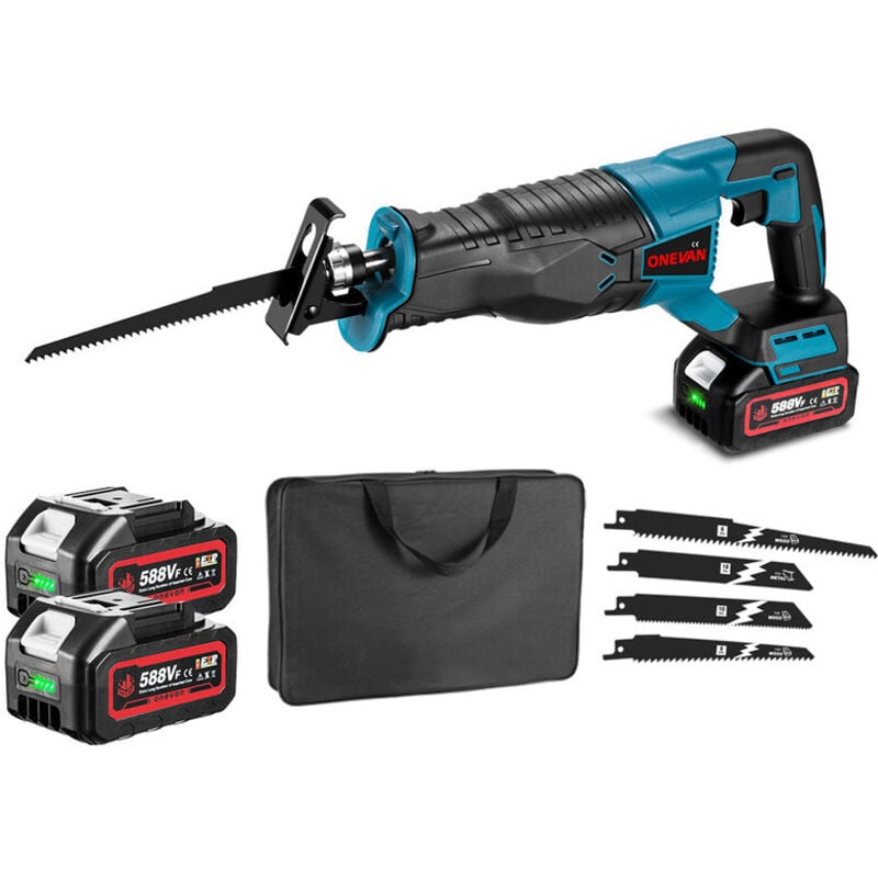 foto del prodotto onevan seghe a gattuccio elettrica da 800 w con 4 lame e borsa in tessuto per legno e metallo con 2 batterie e 1 caricabatterie