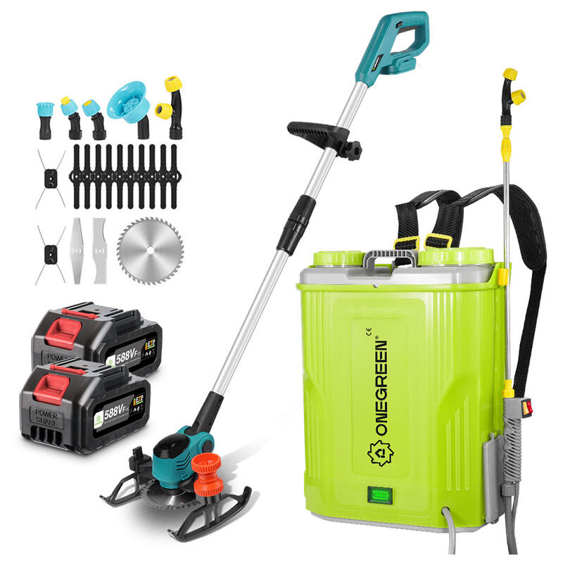 foto del prodotto onevan tagliabordi a batteria da 125 mm spruzzatore elettrico da 20 l con 2 batterie e 10 lame in plastica 10 accessori