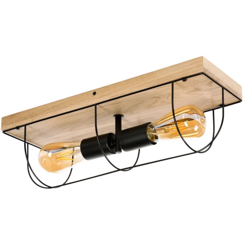 foto del prodotto onli plafoniera pescatore rovere 2 luci e27