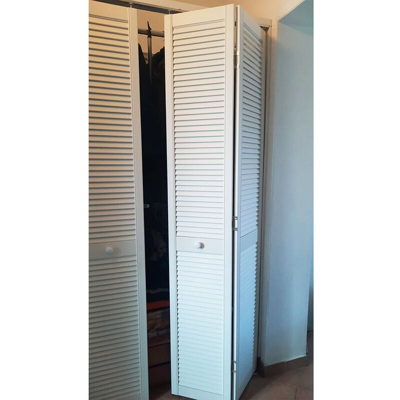 foto del prodotto onlywood anta per armadio a muro a persiana 610 x 2050 mm in legno verniciato bianco
