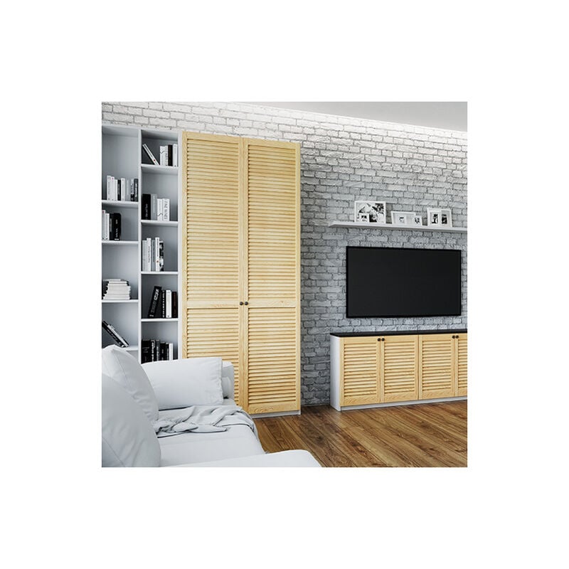 foto del prodotto onlywood ante per armadio a muro a persiana 810 x 2050 mm in legno naturale