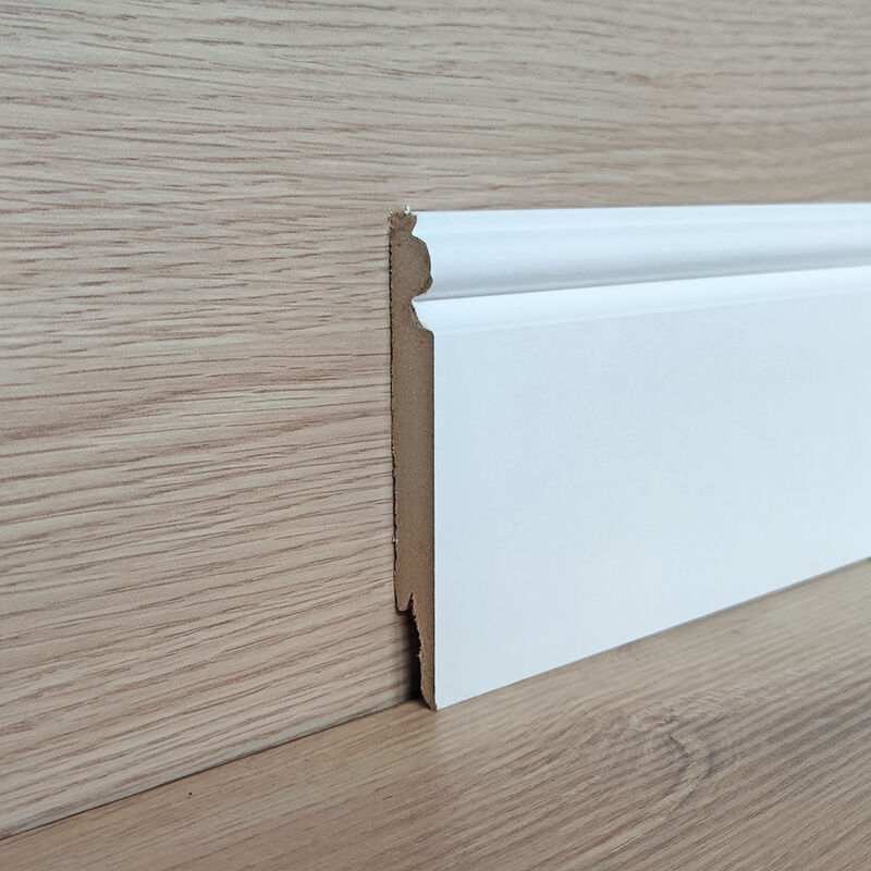 foto del prodotto onlywood battiscopa mdf bianco ducale eve 14 x 120 mm asta da 2,4 m verniciabile conf. 12 ml
