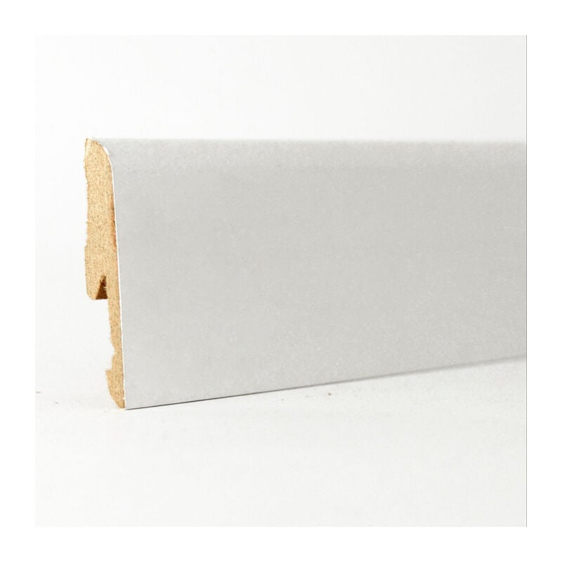foto del prodotto onlywood battiscopa mdf bianco liscio eve 10 14 x 58 mm asta da 2,4 m verniciabile conf. 24 ml