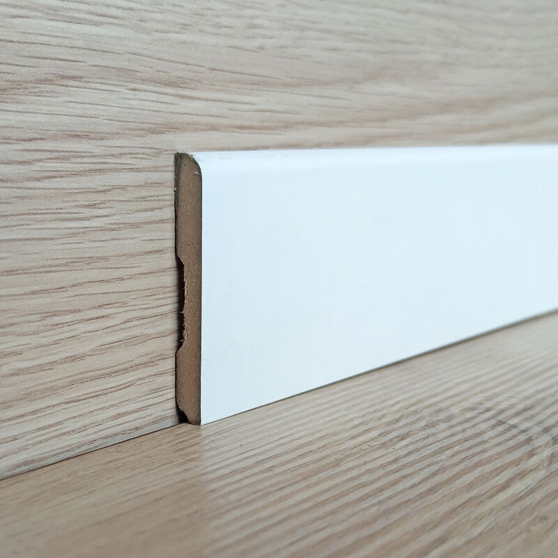 foto del prodotto onlywood battiscopa mdf bianco liscio eve 8 x 70 mm asta da 2,2 m verniciabile conf. 11 ml