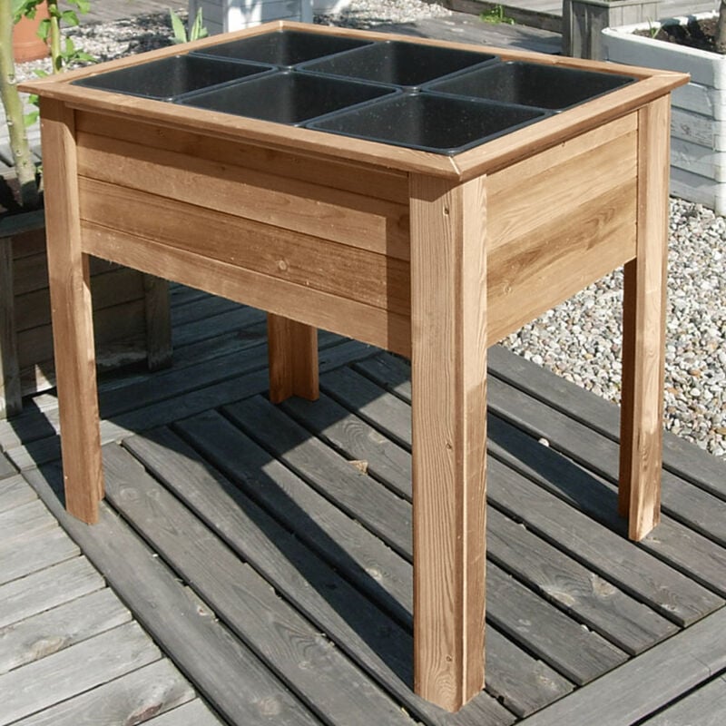 foto del prodotto onlywood orto in terrazzo sun in legno trattato color noce 59,5 x 84,5 x 81,5 cm 6 vasi