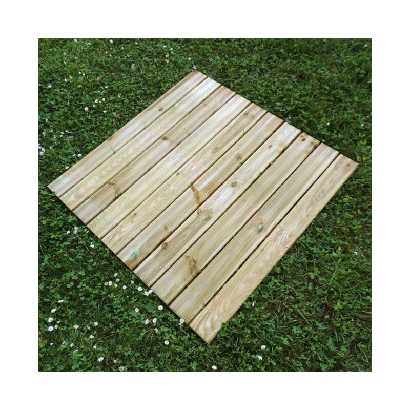 foto del prodotto onlywood piastrelle in legno da esterno strong 100x100x3,8 cm pino impregnato in autoclave