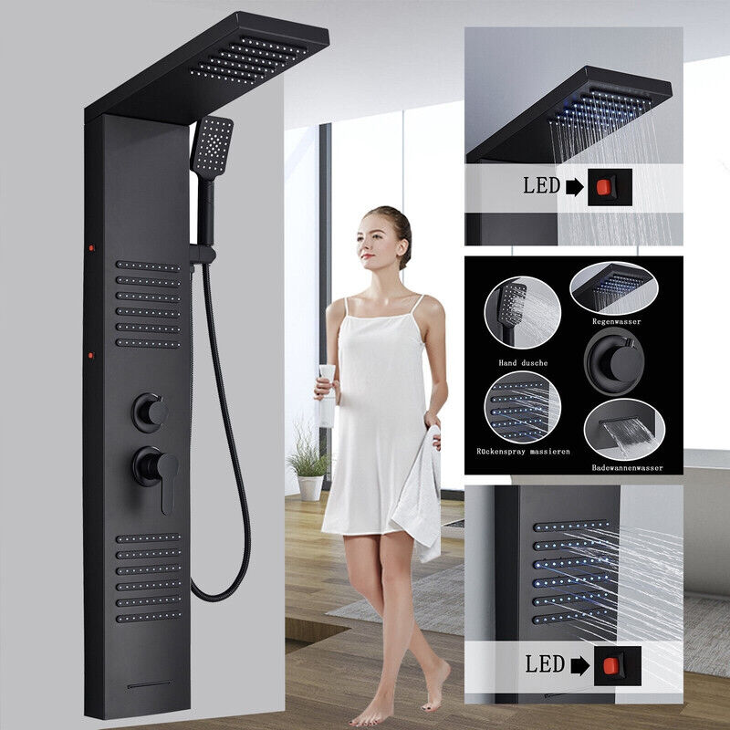 foto del prodotto onyzpily colonna doccia idromassaggio,multifunzione led pannello doccia idromassaggio con temperatura display lcd ,multifunzione con soffione