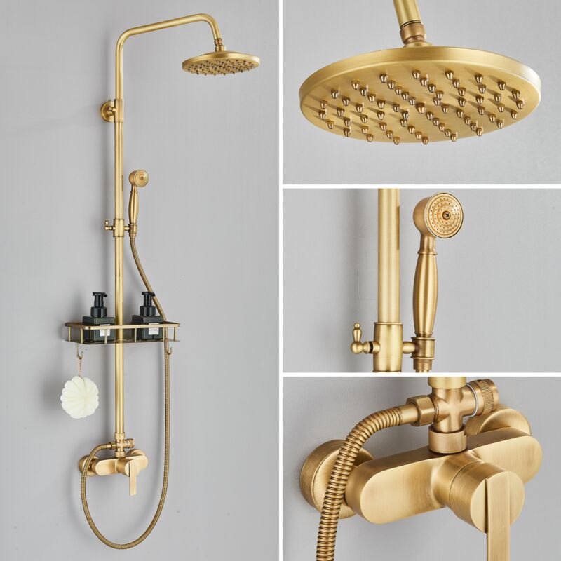 foto del prodotto onyzpily colonna doccia sistema doccia antiscottatura set doccia con soffione a 20cm pioggia e 17cm doccetta altezza regolabile 80 117cm