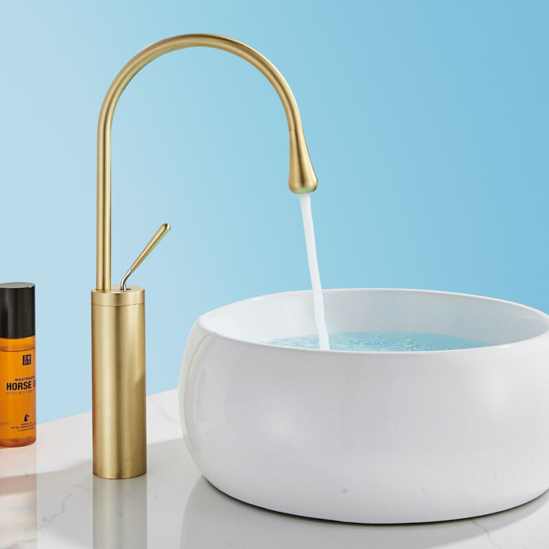 foto del prodotto onyzpily miscelatore bagno,regolabili rubinetteria bagno lavabo con girevole a 360 rubinetti monocomando oro spazzolato con valvola in ceramica di