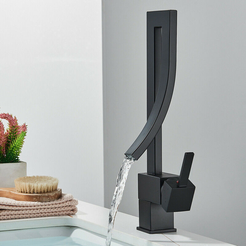 foto del prodotto onyzpily nero rubinetto cucina con doccetta estraibile miscelatore monocomando di cucina girevole a 360 in acciaio inox, rubinetto per cucina alta