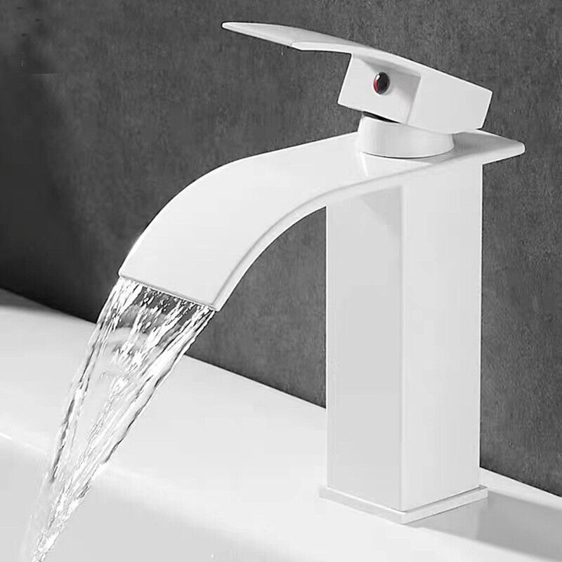 foto del prodotto onyzpily rubinetti cascata bianco rubinetto monocomando per lavabo rubinetto di alimentazione acqua calda e fredda per bagno
