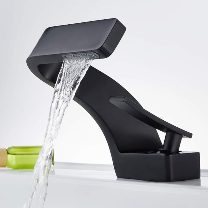 foto del prodotto onyzpily rubinetto bagno lavabo cascata, aggiornato miscelatore per lavandino bagno in ottone, rubinetti monocomando stile moderno, regolazione a