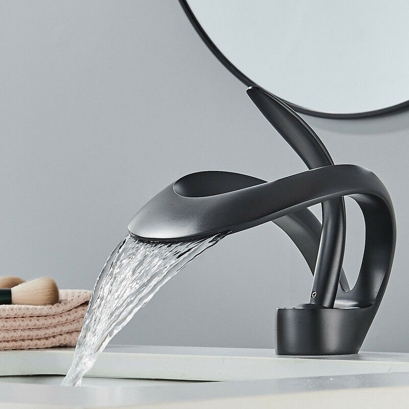 foto del prodotto onyzpily rubinetto bagno lavabo cascata, bagno cascata rubinetto lavabo e fredda e calda regolabile miscelatore da lavandino,rubinetto da bagno per