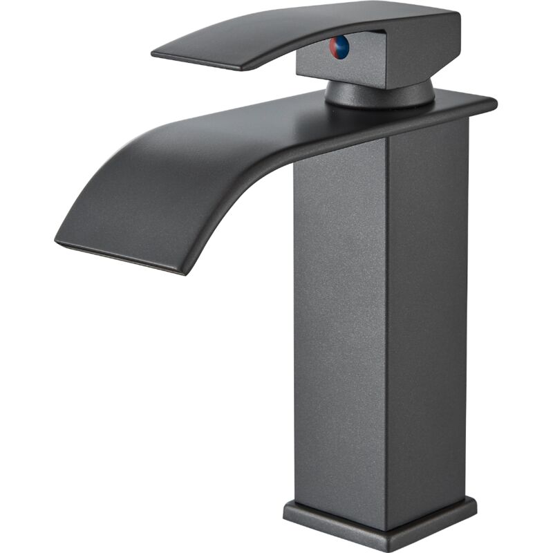 foto del prodotto onyzpily rubinetto bagno lavabo cascata,monocomando per lavabi, acqua fredda e calda,valvola in ceramica,nero