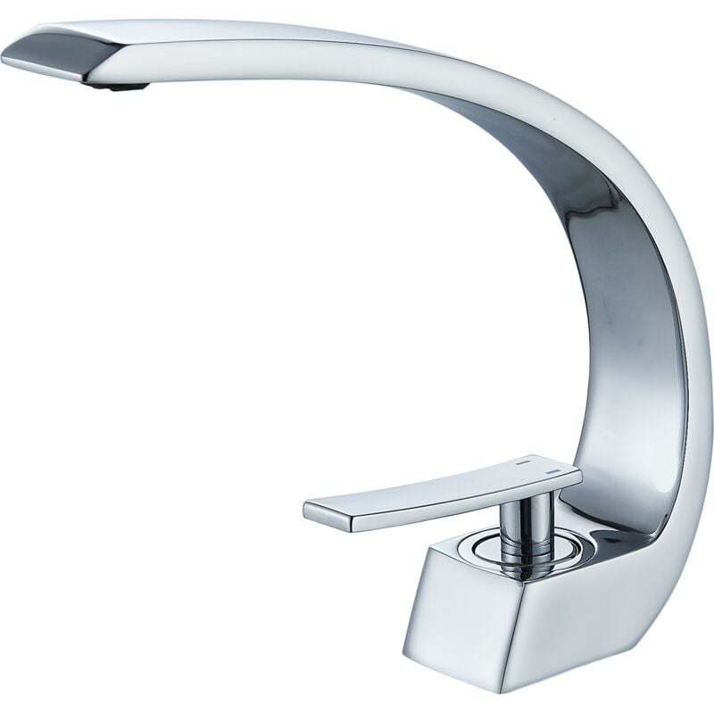 foto del prodotto onyzpily rubinetto bagno lavabo curvo cromato,monocomando per lavabi,acqua calda e fredda,acciaio inox 304