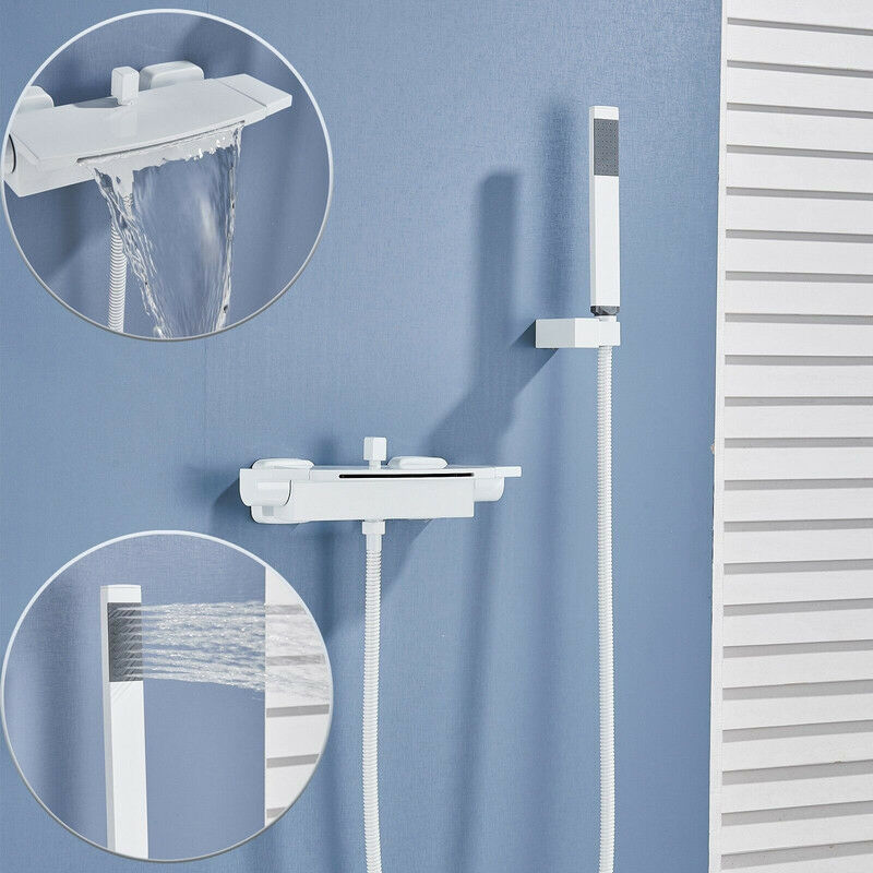 foto del prodotto onyzpily rubinetto vasca da bagno ottone miscelatore vasca da bagno con doccetta, rubinetto per vasca da bagno a muro cascata, rubinetto bagno