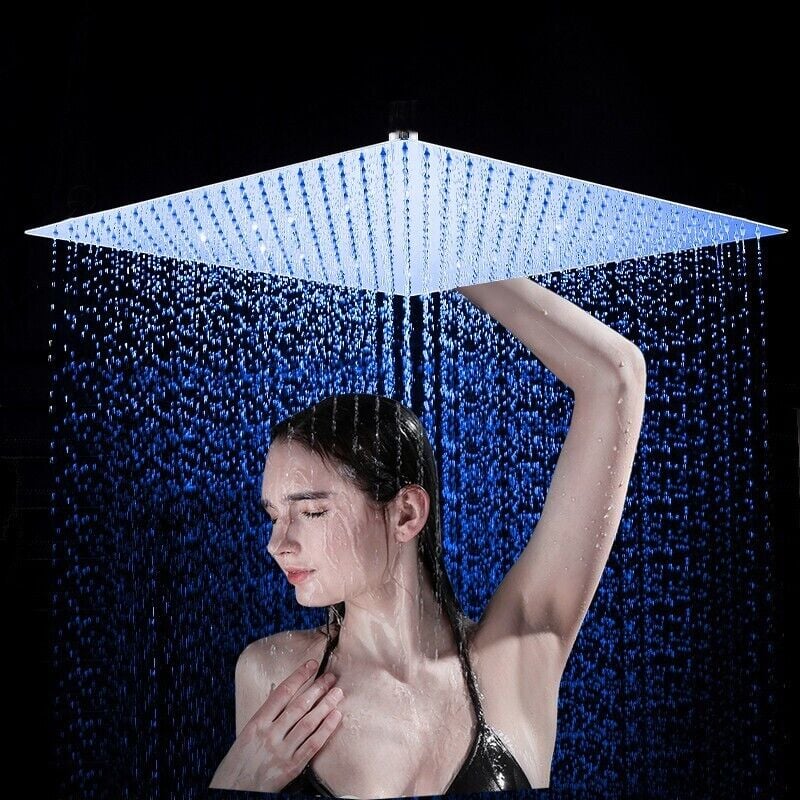 foto del prodotto onyzpily soffione a led moderno di lusso 40 x 40 cm soffione a incasso soffione a soffitto soffione quadrato 3 colori a led