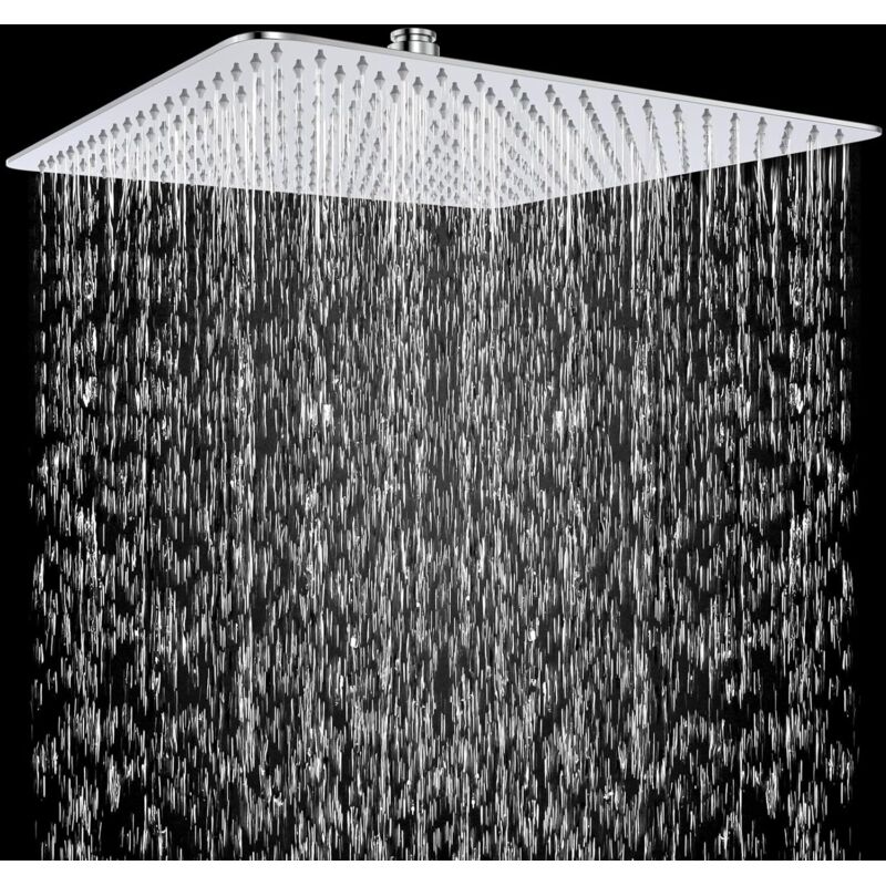 foto del prodotto onyzpily soffione doccia fisso a pioggia,40 40 cm soffione doccia grande ad alta pressione,cromo soffione doccia anticalcare in acciaio inox