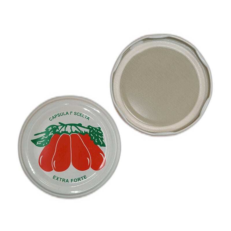 foto del prodotto opiros - capsule mm.63 tappi per barattoli vetro pz.100 pomodori coperchi per passate