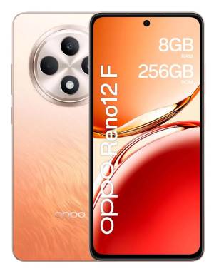 foto del prodotto oppo reno12 f 4g ai smartphone, tripla fotocamera 50 8 2mp, selfie 32mp, display 6.67 120hz amoled fhd , 5000mah, ram 16 gb 8 8 rom 256gb, versione italia , amber orange