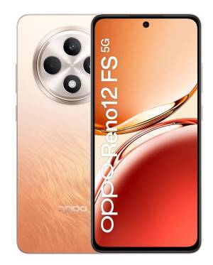 foto del prodotto oppo reno12 fs 5g ai smartphone, tripla fotocamera 50 8 2mp, selfie 32mp, display 6.67 120hz amoled fhd , 5000mah, ram 24 gb 12 12 rom 512gb, versione italia , amber orange