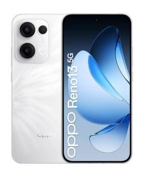 foto del prodotto oppo reno13 5g ai smartphone, tripla fotocamera 50 8 2mp, selfie 50mp, display 6.59 120hz amoled fhd , 5600mah, ram 12gb esp4gb 8gb 12gb rom 256gb, versione italia , plume white