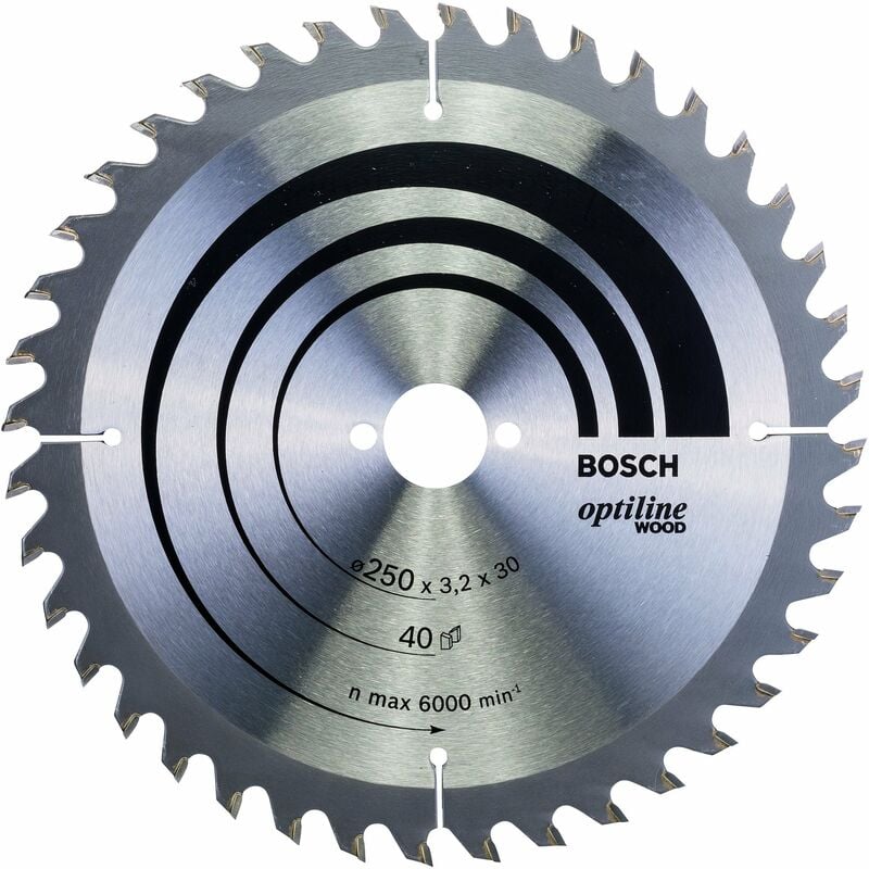 foto del prodotto optiline wood lama per sega circolare 250x30 mm per legno bosch