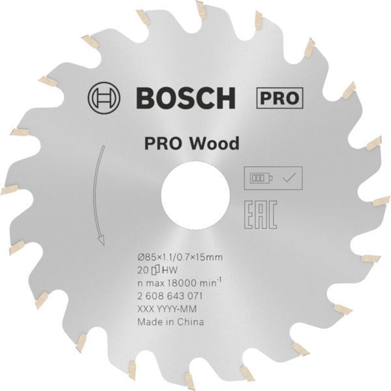 foto del prodotto optiline wood lama per sega circolare 85x15 mm per legno bosch