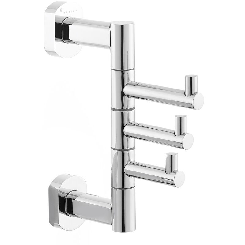 foto del prodotto optima gancio da parete in ottone a 3 ganci cube way, cromato spi33 