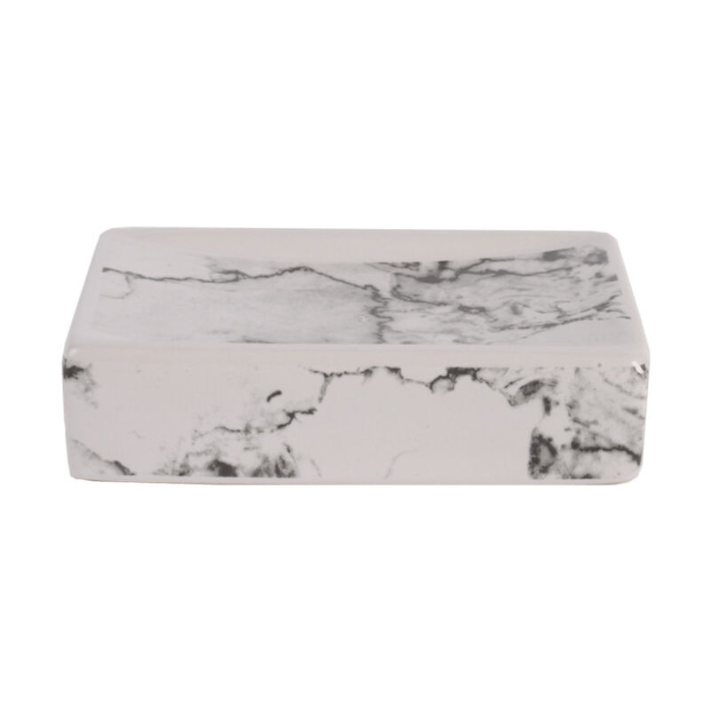 foto del prodotto optima marmo portasapone in ceramica, aspetto marmo mar39 