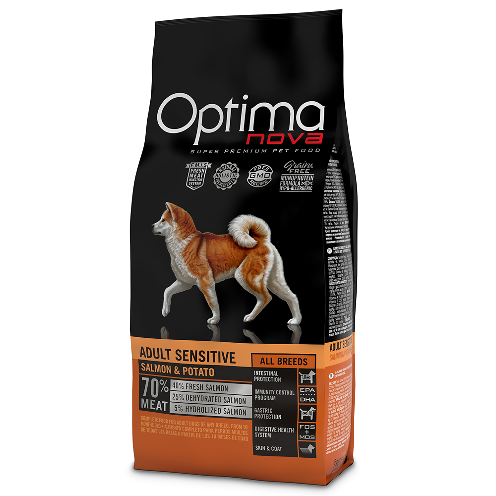 foto del prodotto optimanova adult sensitive salmone patate 12 kg