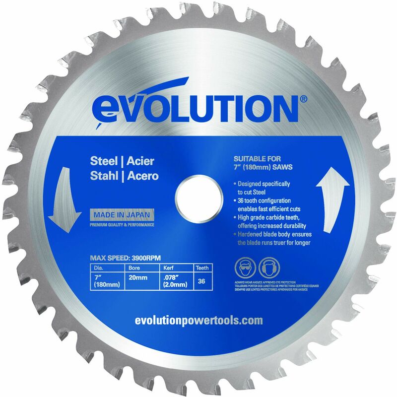 foto del prodotto optimum evolution evoblade lama tct circolare da acciaio, 180 mm