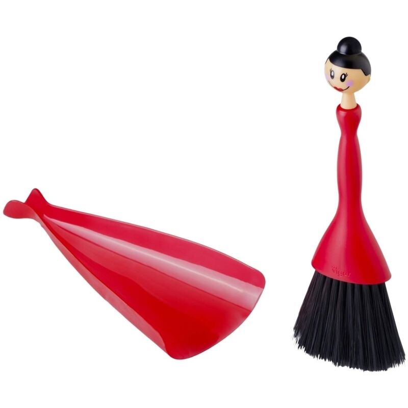 foto del prodotto optiplast vigar dolls scopetta con paletta raccoglibriciole rosso nero