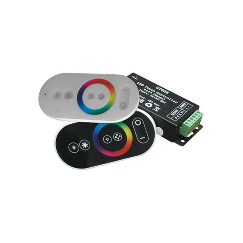 foto del prodotto optonica kit completo di telecomando e controller nero per illuminazione rgb