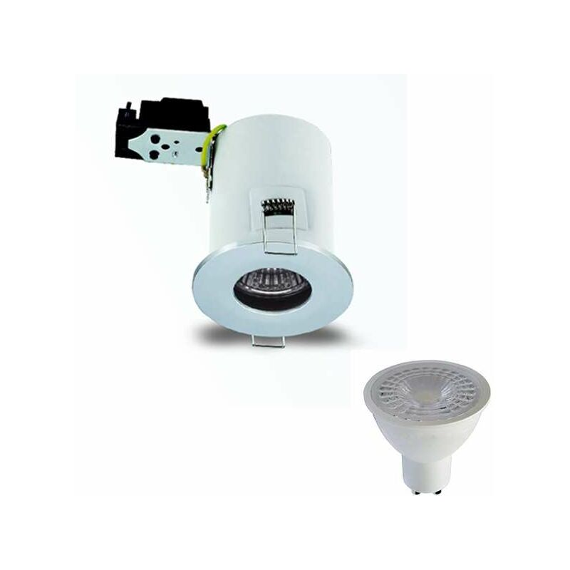 foto del prodotto optonica kit led spot rt2012 bbc finitura alu spazzolato gu10 5w equivalente 40w bianco hot 2700k