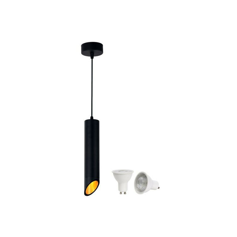 foto del prodotto optonica lampada a sospensione 15w per 1 lampadina gu10 nero bianco caldo 2700k