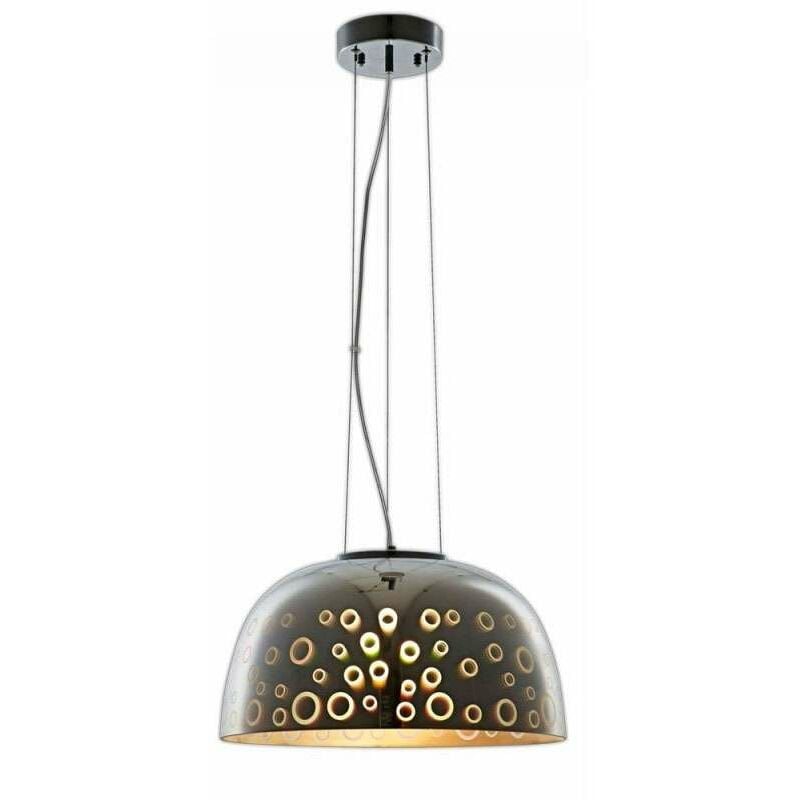 foto del prodotto optonica lampada a sospensione e27 modello di cerchi con finitura cromata 3d 400x200mm